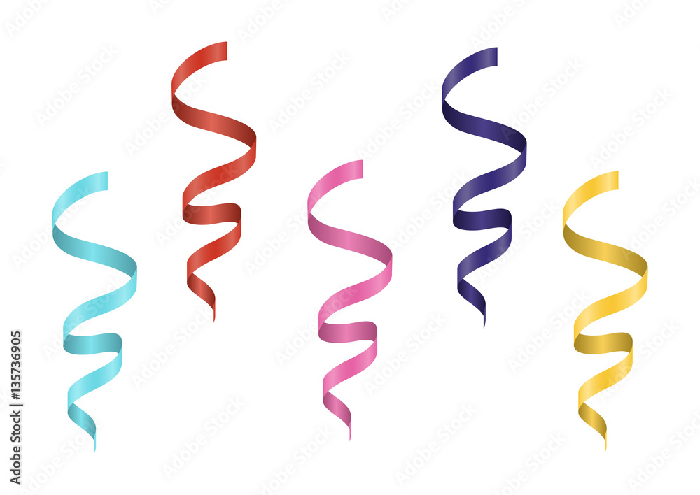 Set of Colorful Ribbons Isolated on White Background. Vector Illustration Design for Birthday, Children Party, Baby Shower, Wedding. Set of Colorful Ribbons Isolated on White Background. Vector Illustration Design for Birthday, Children Party, Baby Shower, Wedding.