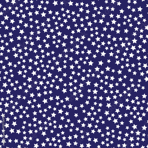 Abstract Seamless Pattern with Stars on Blue Background . Backdrop Can be Used for Wallpapers, Curtain, Plates, Surface Textures, Wrapping, American Flag Design.