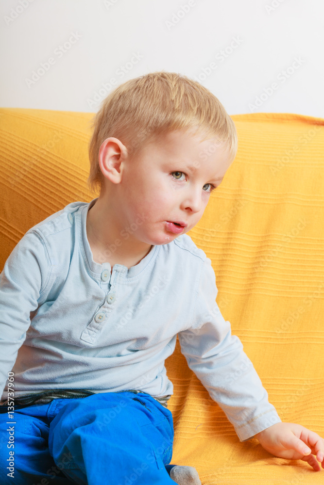 Fototapeta premium Little boy playing and having fun