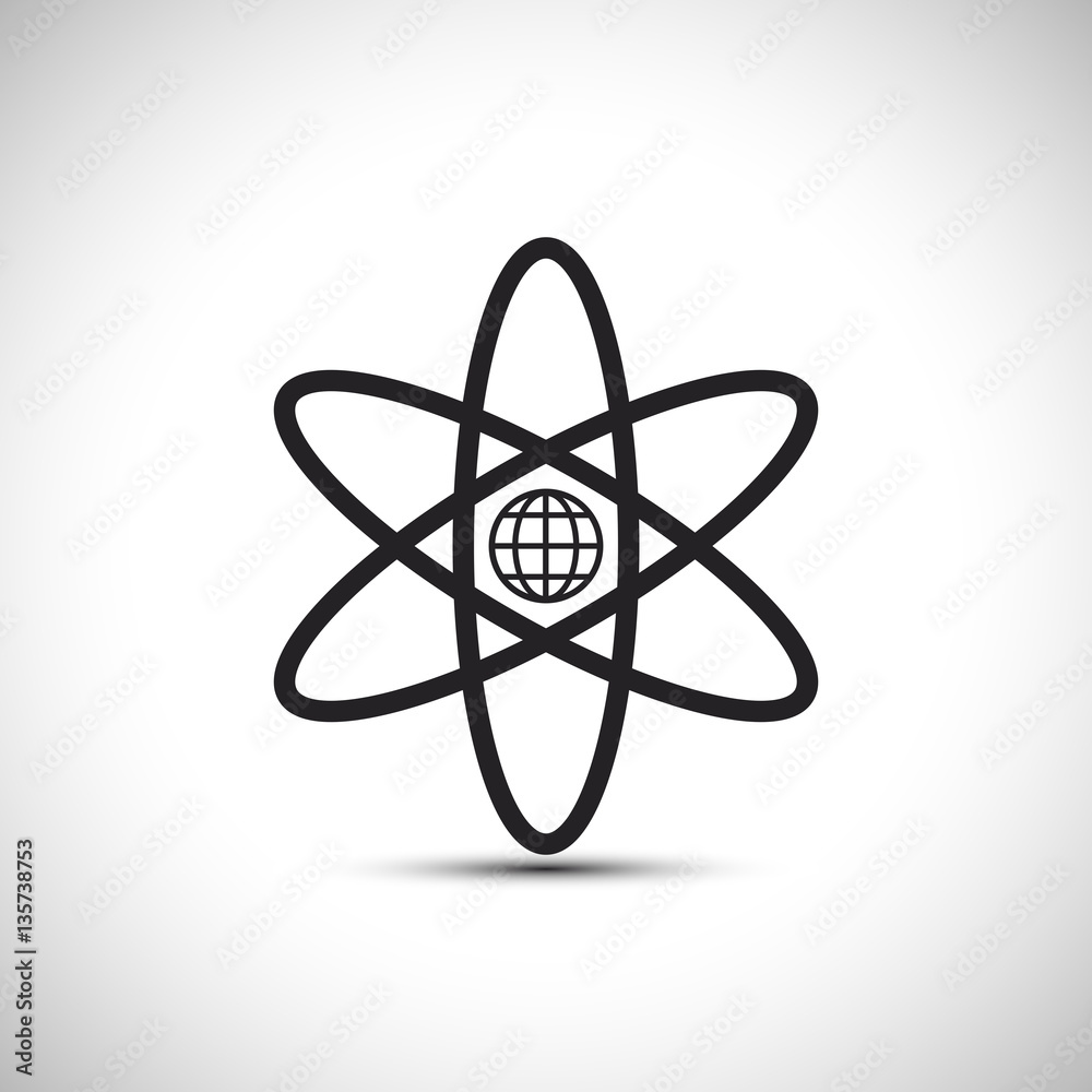 World atom icon. Science icon. Vector Illustration. Vector sign. World atom icon. Science icon. Vector Illustration. Vector sign.