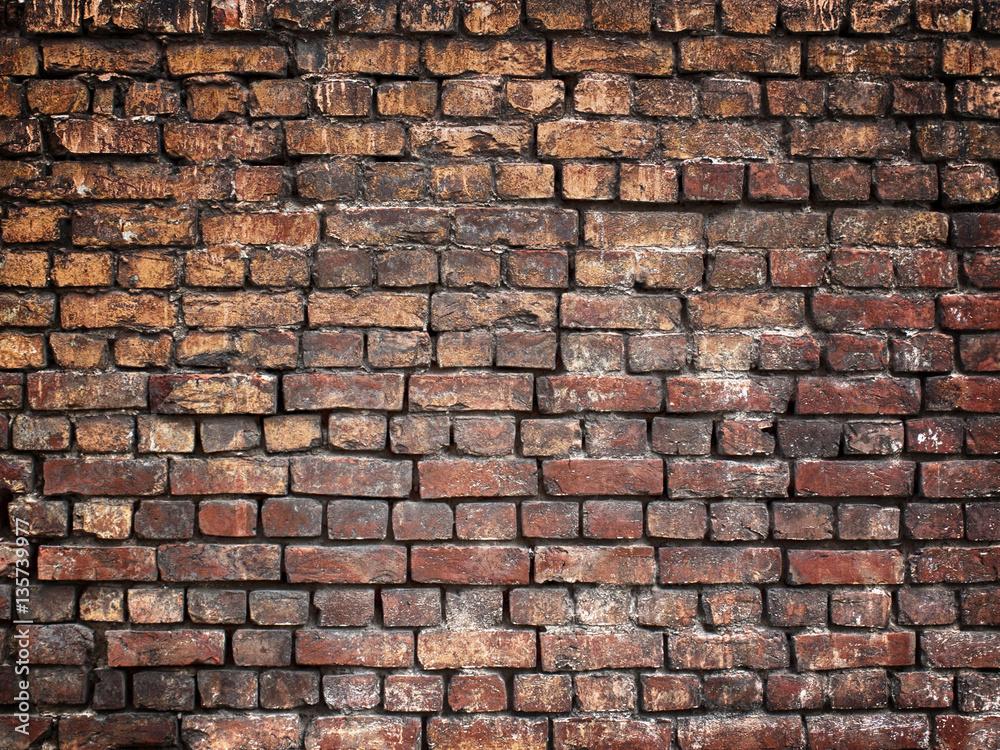 Naklejka premium Old brick wall, stone texture for background design
