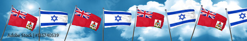 bermuda flag with Israel flag, 3D rendering