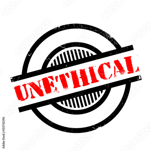 Unethical rubber stamp. Grunge design with dust scratches. Effects can be easily removed for a clean, crisp look. Color is easily changed.