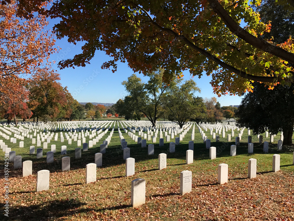 Friedhof in Arlington USA im Herbst