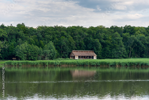 Old farm in Sibiu on the lake