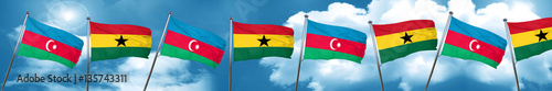 Azerbaijan flag with Ghana flag, 3D rendering