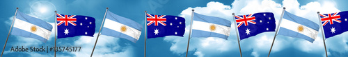 Argentina flag with Australia flag, 3D rendering