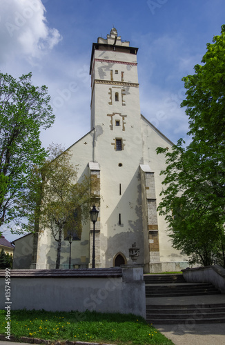 Kezmarok, Slovakia - Medieval basilica of the Holy Cross - bell tower