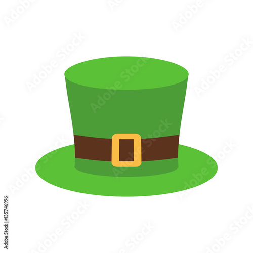 Leprechaun Hat green isolated. National Irish retro cap for dwar photo