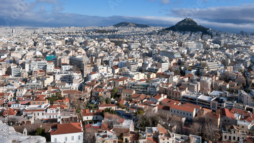 Panoramic view from Acropolis to city of Athens, Attica, Greece © hdesislava