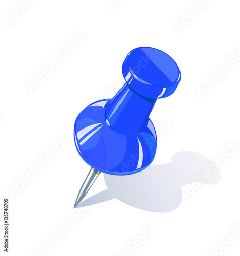 Blue stationery pin