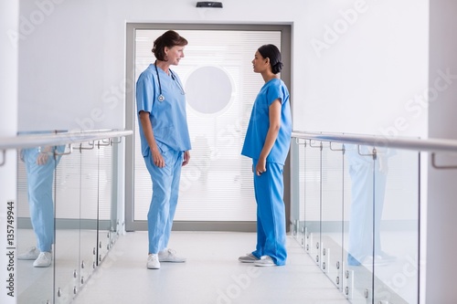 Nurse and doctor interacting with each other