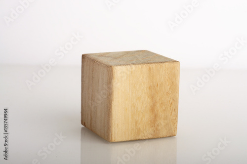 Wooden Block on White Background