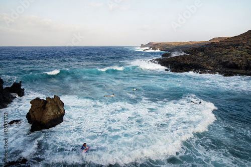 Natural pools of Tamaduste, the best places on El Hierro island to enjoy the sea, Canary islands, Spain. photo