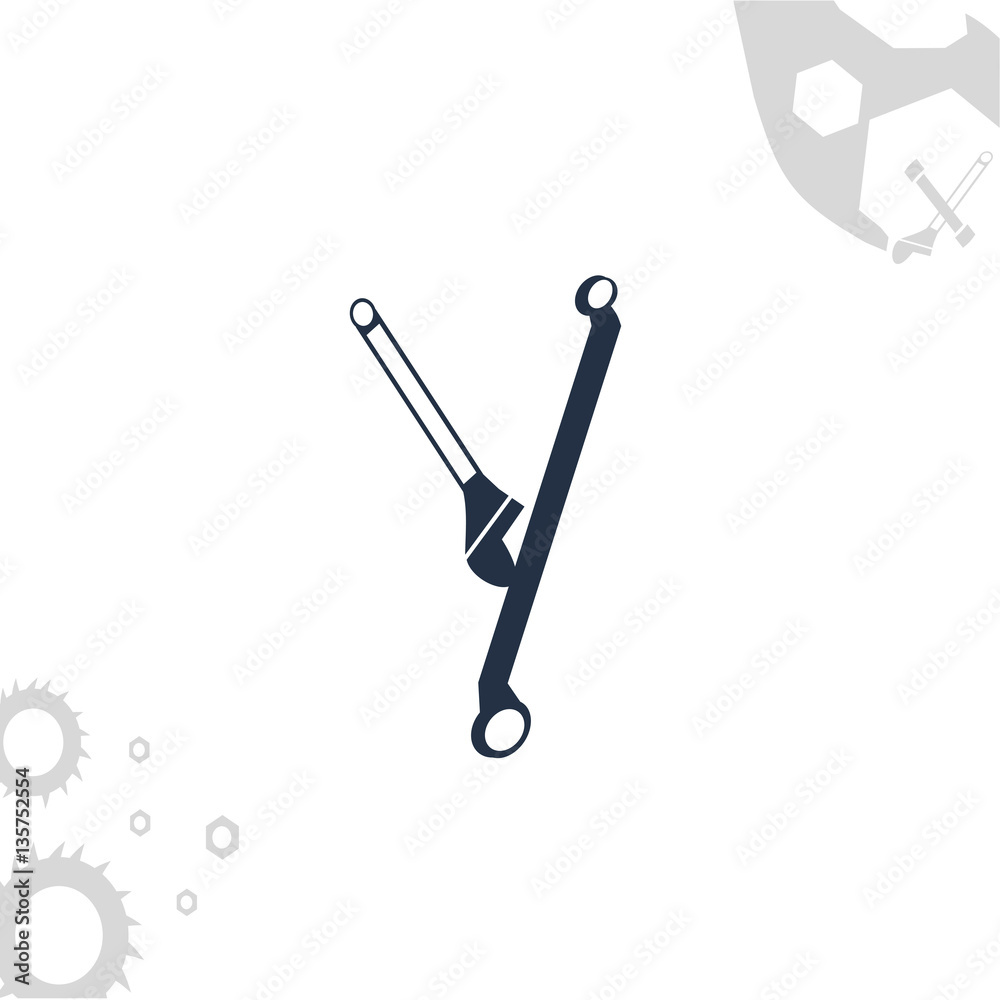 tools in form of Russian letter on white background with tools