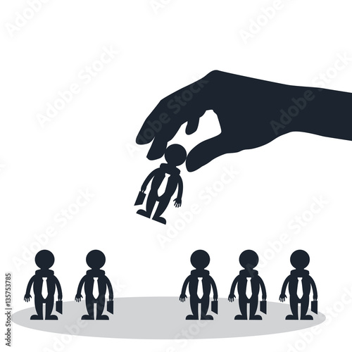 hand holding avatar of businessman, concept management, vector, illustration