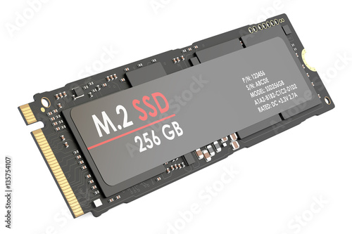 m.2 SSD 256 gb, 3D rendering photo
