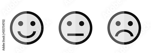 Set of three different emotions. Smiley