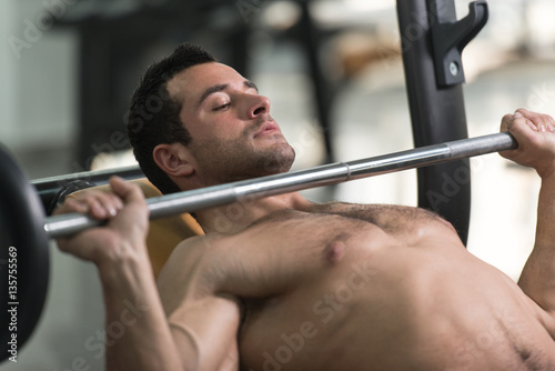 Exercising Chest With Barbell
