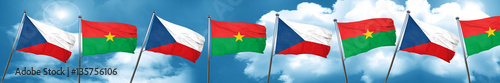 czechoslovakia flag with Burkina Faso flag, 3D rendering