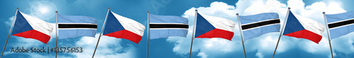 czechoslovakia flag with Botswana flag, 3D rendering