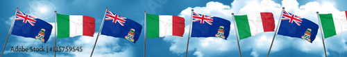 cayman islands flag with Italy flag, 3D rendering