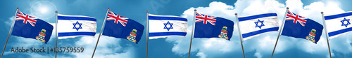 cayman islands flag with Israel flag, 3D rendering