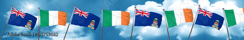 cayman islands flag with Ireland flag, 3D rendering