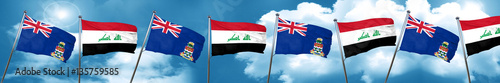 cayman islands flag with Iraq flag, 3D rendering