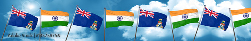cayman islands flag with India flag, 3D rendering