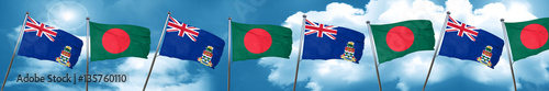cayman islands flag with Bangladesh flag, 3D rendering