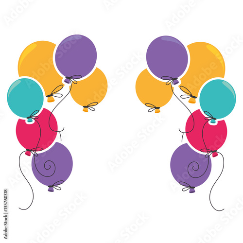 balloons air party card vector illustration design
