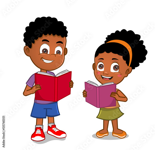 African American kids reading 