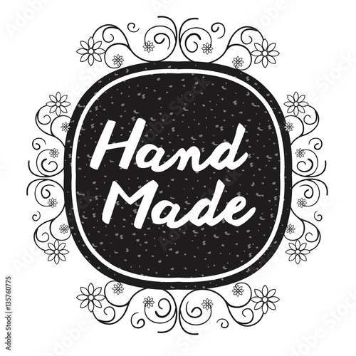 hand made label icon vector illustration design