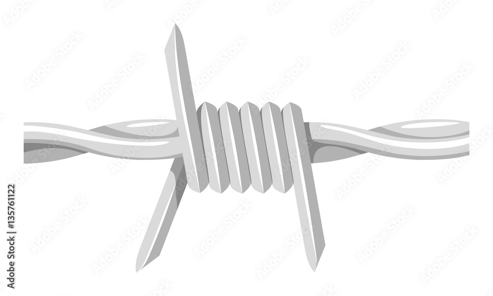 Barbed Wire. Vector Illustration Of A Fence Wire Stock Vector | Adobe Stock