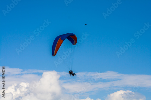 Paragliding with the eagles above the clouds, Pokhara Nepal.