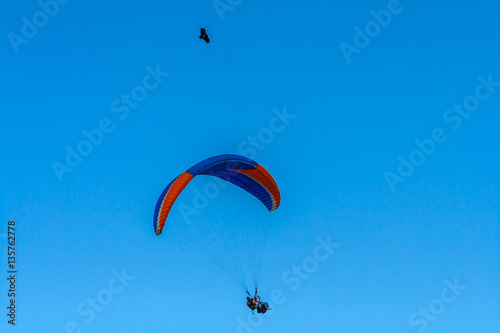 Paragliding with the eagles above the clouds, Pokhara Nepal.