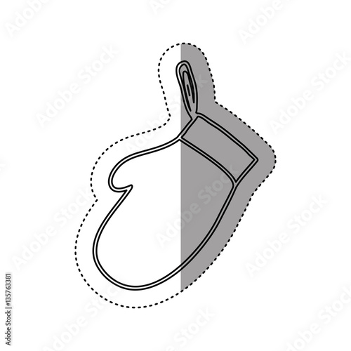 sticker silhouette oven mitts utensil kitchen icon . Vector illustration