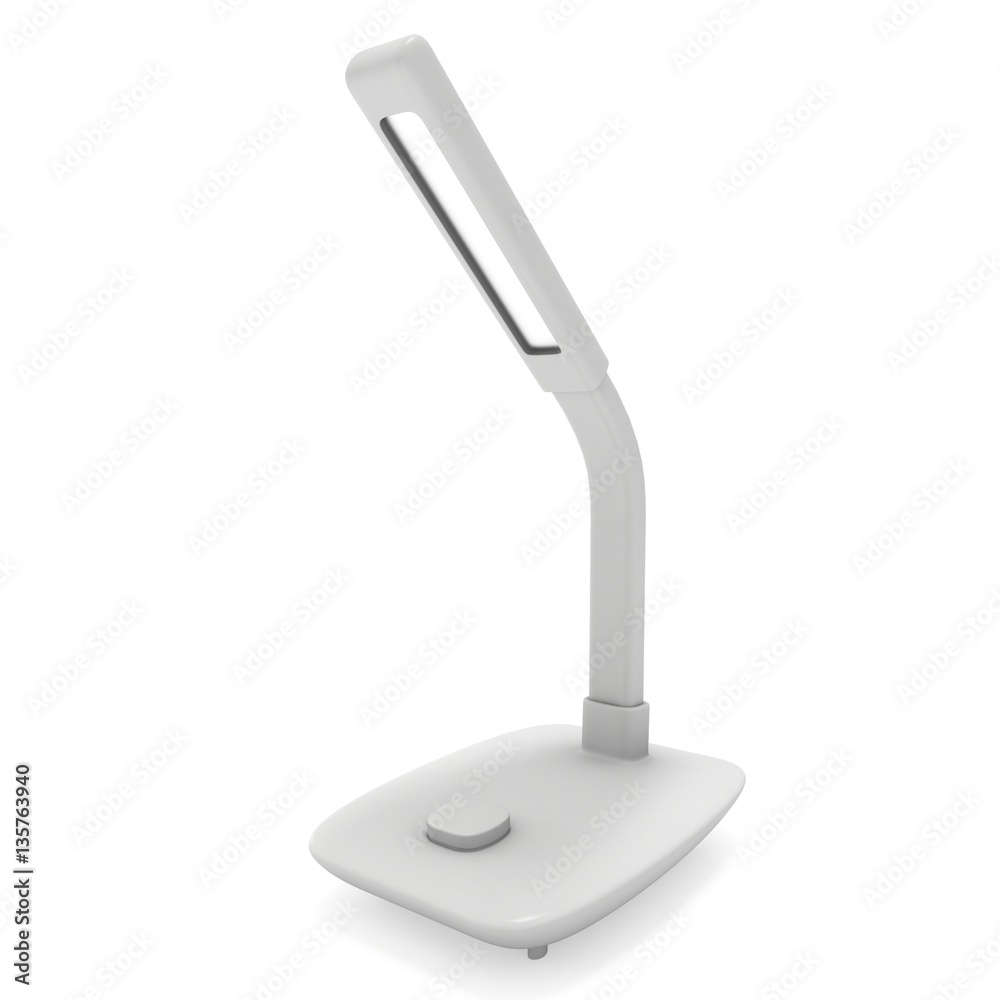 Led Sensor Desk Lamp. 3D render isolated on white background. Template for Object Presentation. Led Sensor Desk Lamp. 3D render isolated on white background. Template for Object Presentation.