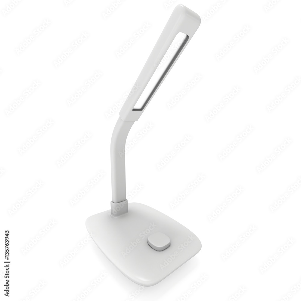Led Sensor Desk Lamp. 3D render isolated on white background. Template for Object Presentation. Led Sensor Desk Lamp. 3D render isolated on white background. Template for Object Presentation.