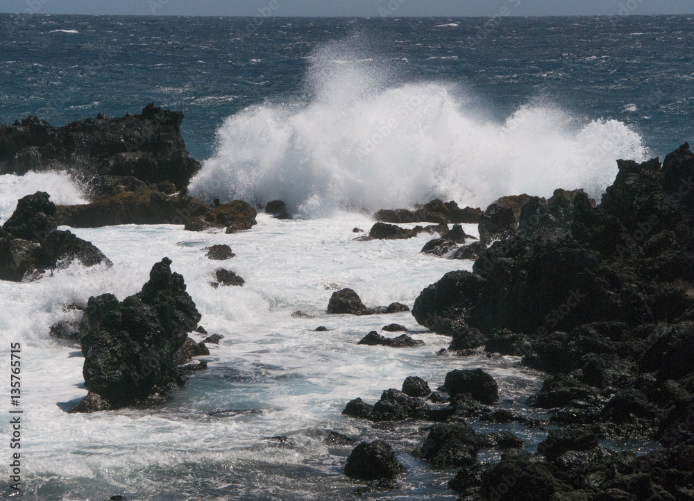 Ocean front at Ka Lae, also know as South Point, Hawaii.