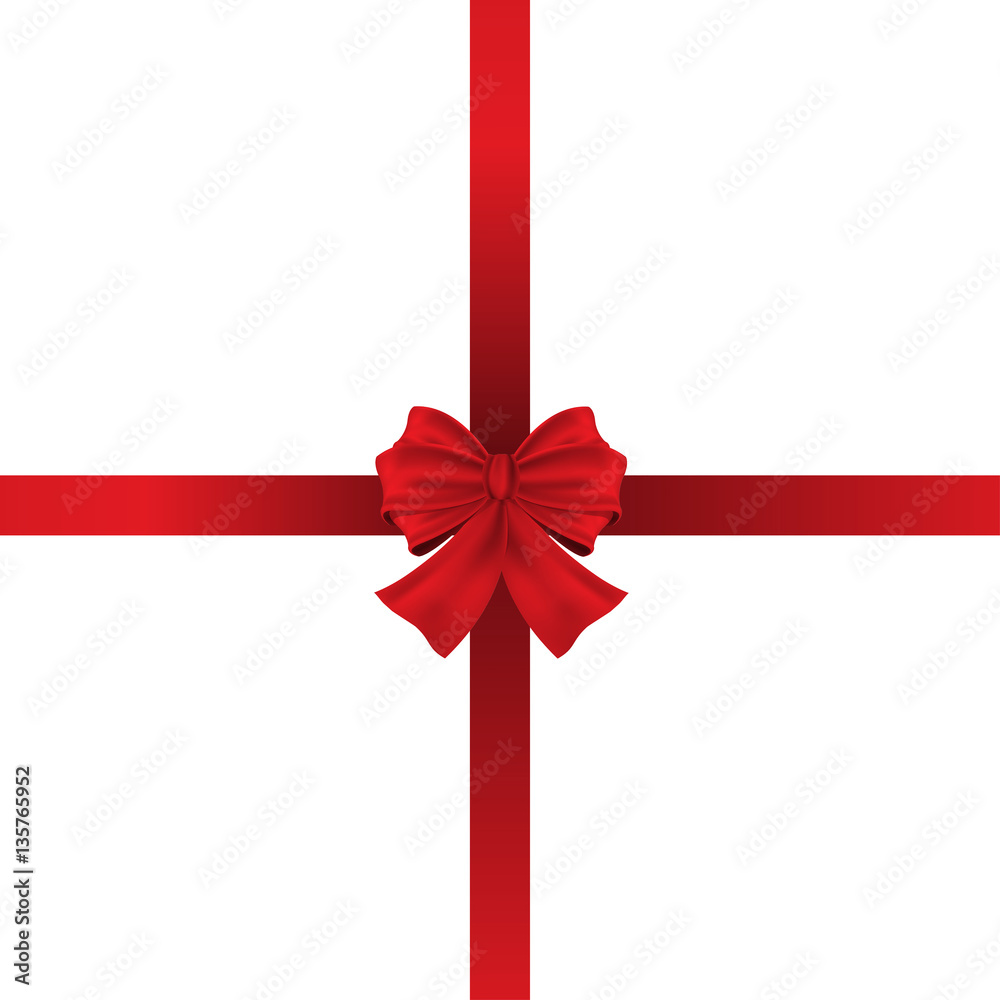 Rad bow ribbon center on white background design for gift vector illustration. Rad bow ribbon center on white background design for gift vector illustration.
