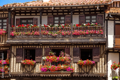 Typical architecture in main square of La Alberca. Salamanca photo