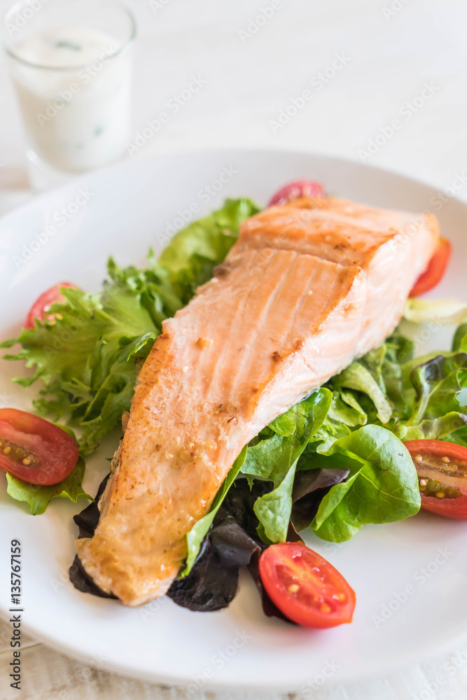 grilled salmon steak