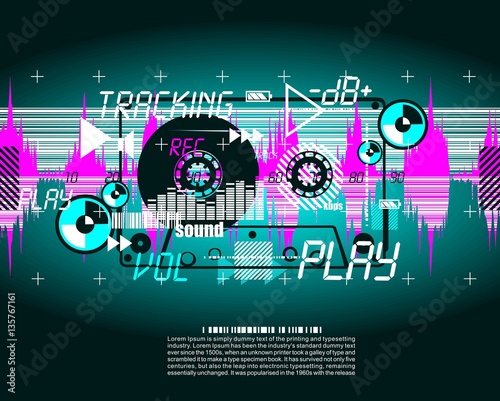 grunge party music abstract vintage cassette poster flyer