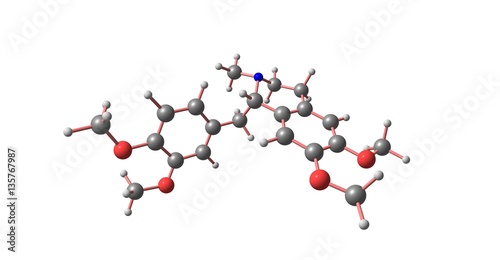 Laudanosine molecular structure isolated on white photo