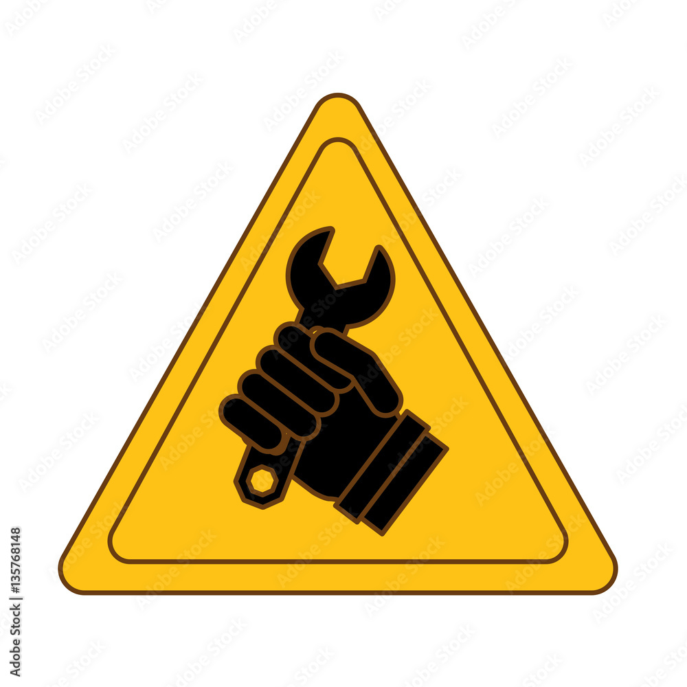 Tool in hand technical service emblem icon, vector illustration Tool in hand technical service emblem icon, vector illustration