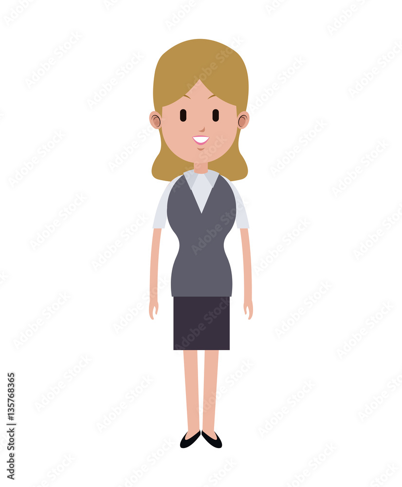 blonde woman business elegant vest and skirt vector illustration blonde woman business elegant vest and skirt vector illustration