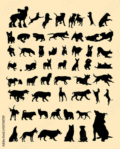 Dog silhouette. Good use for symbol  logo  web icon  mascot  sign  or any design you want.