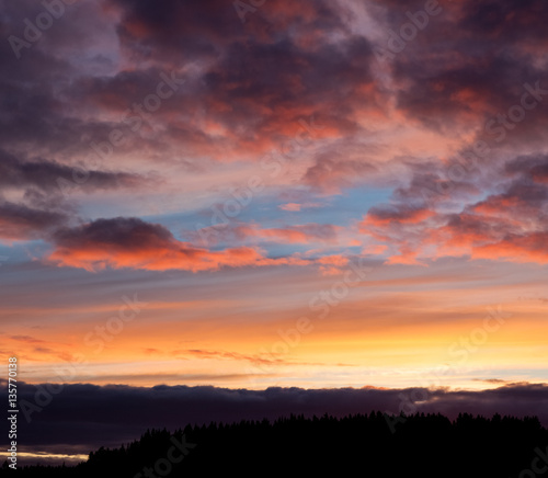 Vivid sunset sky landscape © Juhku